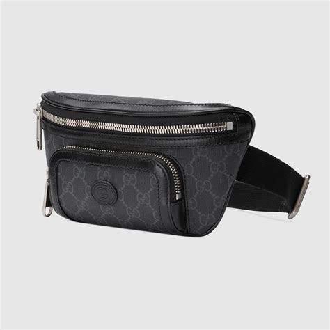 Marsupio con GG in GG Supreme nero .